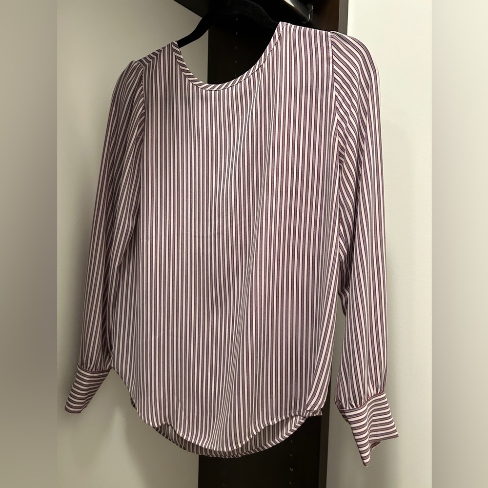 LOFT purple striped blouse